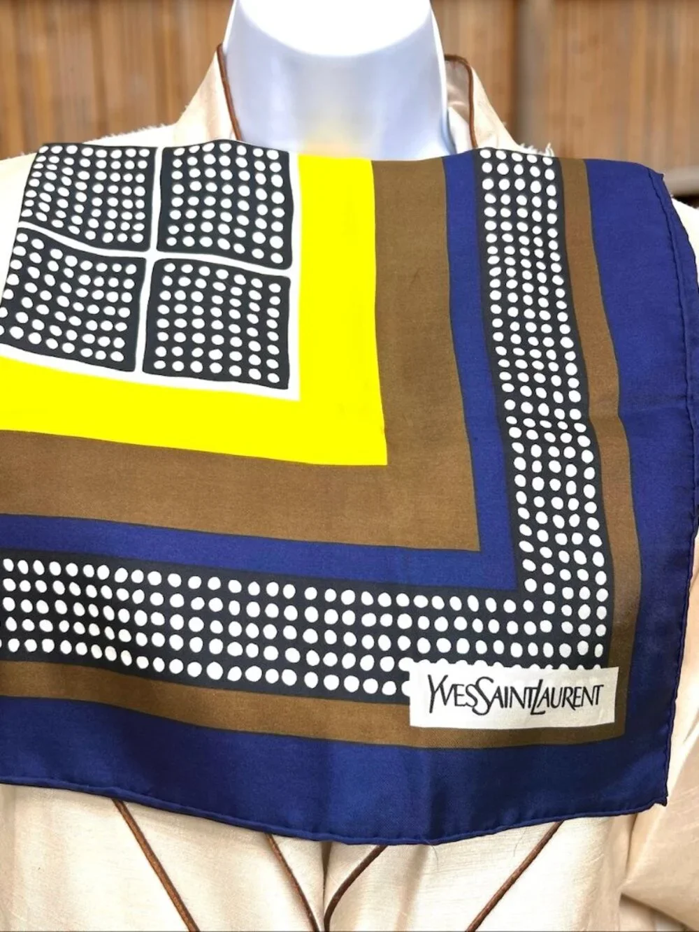 Unused -Yves Saint Laurent  Silk  Satin Scarf 23